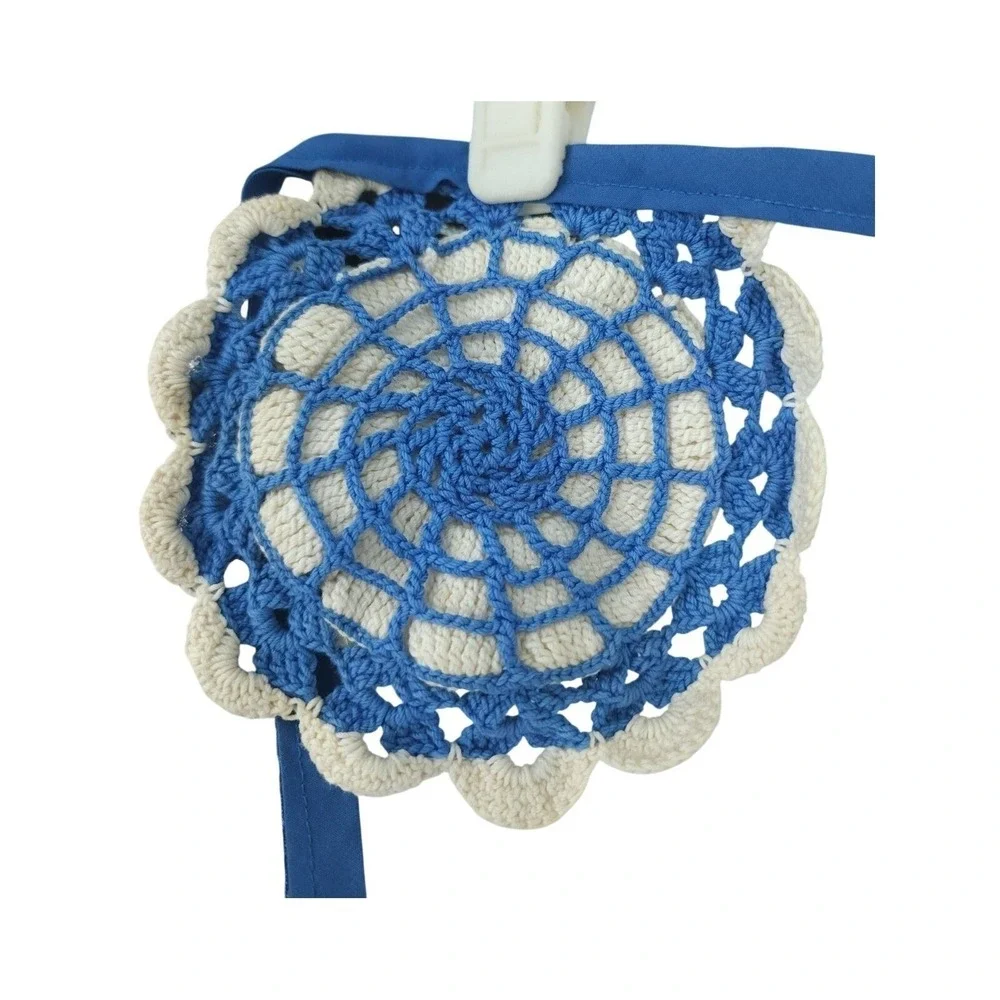 VTG Scandinavian Artistic Floral Embroider Crochet Kerchief Banner Handmade Deco